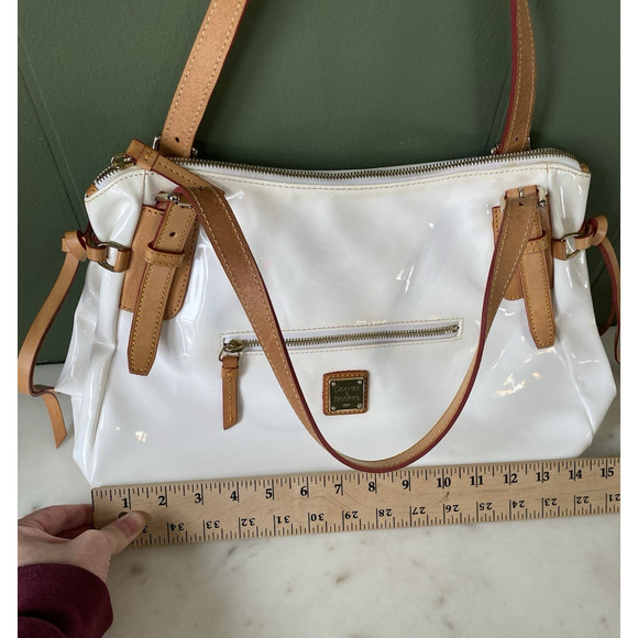 Dooney & Bourke Pocketbook White Patent Leather Large Nina Handbag - Picture 3 of 16
